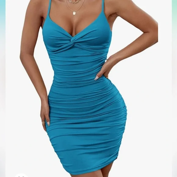 blue dress fast shipping Elegant Short Tulle Dress with Embroidered Bodice – Available in Sky Blue  and Champagne Gold GLGS3507 main image 0